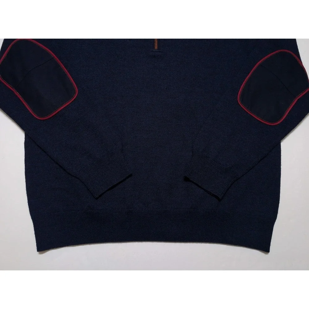 ORVIS 100% Merino Wool 1/2 Zip Sweater Hunting Elbow Patches 2ER1 Upton Large L